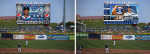 New Peoria Stadium scoreboard